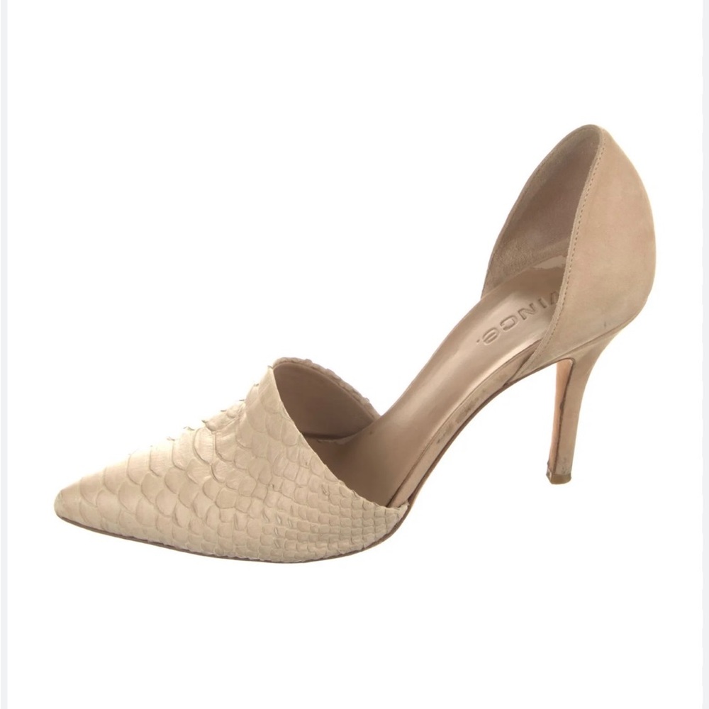 Vince Beige Two-Tone Pointed Toe D'Orsay Heel
